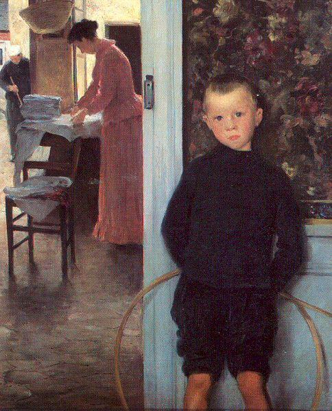 Mathey, Paul Woman Child in an Interior oil painting picture